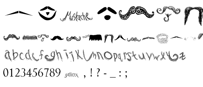 Mustache Gallery font